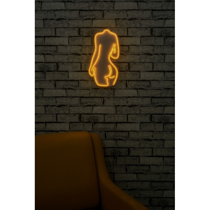 Iluminación LED decorativa de plástico Sexy Woman amarillo 22x42x2 cm