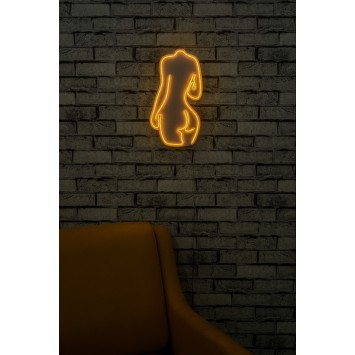 Iluminación LED decorativa de plástico Sexy Woman amarillo 22x42x2 cm