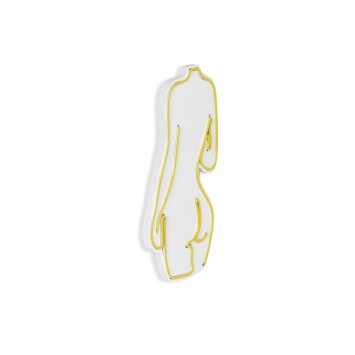 Iluminación LED decorativa de plástico Sexy Woman amarillo 22x42x2 cm