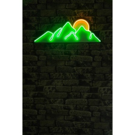 Iluminación LED decorativa de plástico Mountain verde amarillo 21x62x2 cm