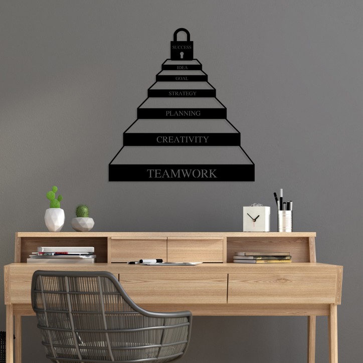 Decoración pared de metal Success Steps negro 67x70 cm