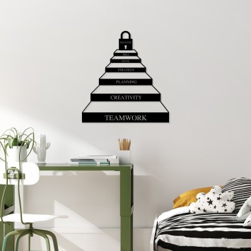 Decoración pared de metal Success Steps negro 67x70 cm