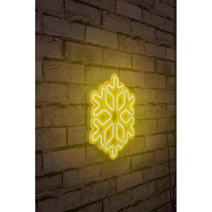 Iluminación LED decorativa de plástico Snowflake amarillo 30x26x2 cm