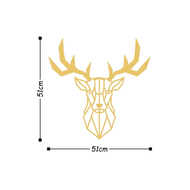 Decoración pared de metal Deer2 Metal Decor oro 51x51 cm