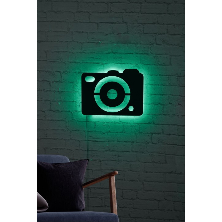 Iluminación LED decorativa Camera verde 40x30 cm