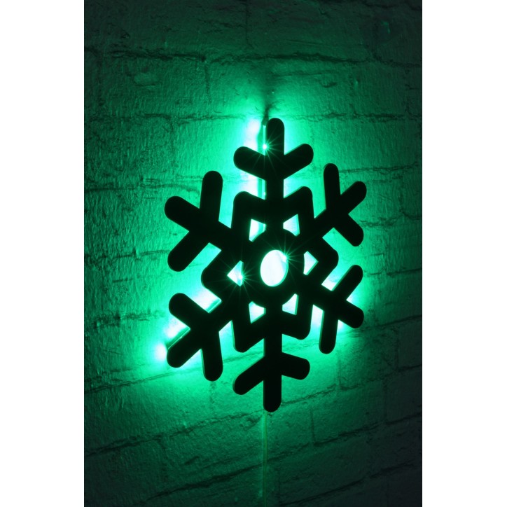 Iluminación LED decorativa Snowflake 2 verde 28x32 cm