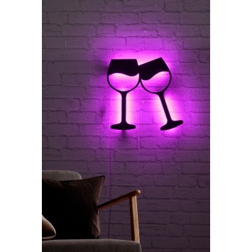 Iluminación LED decorativa Wine Glasses rosa 37x40 cm