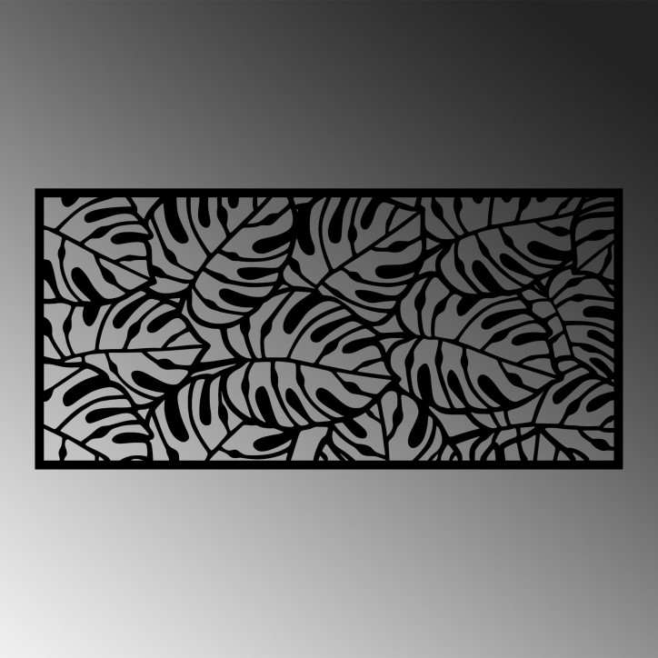 Decoración pared de metal Decorative Panel 6 negro 100x48 cm