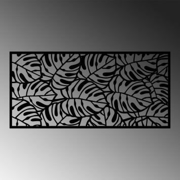 Decoración pared de metal Decorative Panel 6 negro 100x48 cm