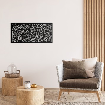 Decoración pared de metal Decorative Panel 2 negro 100x48 cm