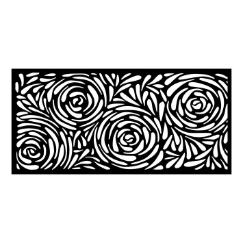 Decoración pared de metal Decorative Panel 2 negro 100x48 cm