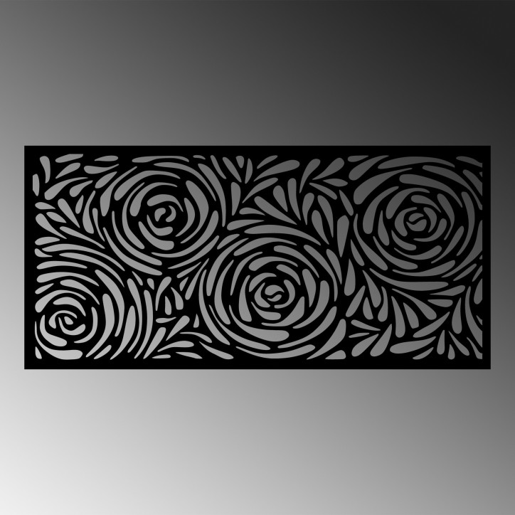 Decoración pared de metal Decorative Panel 2 negro 100x48 cm