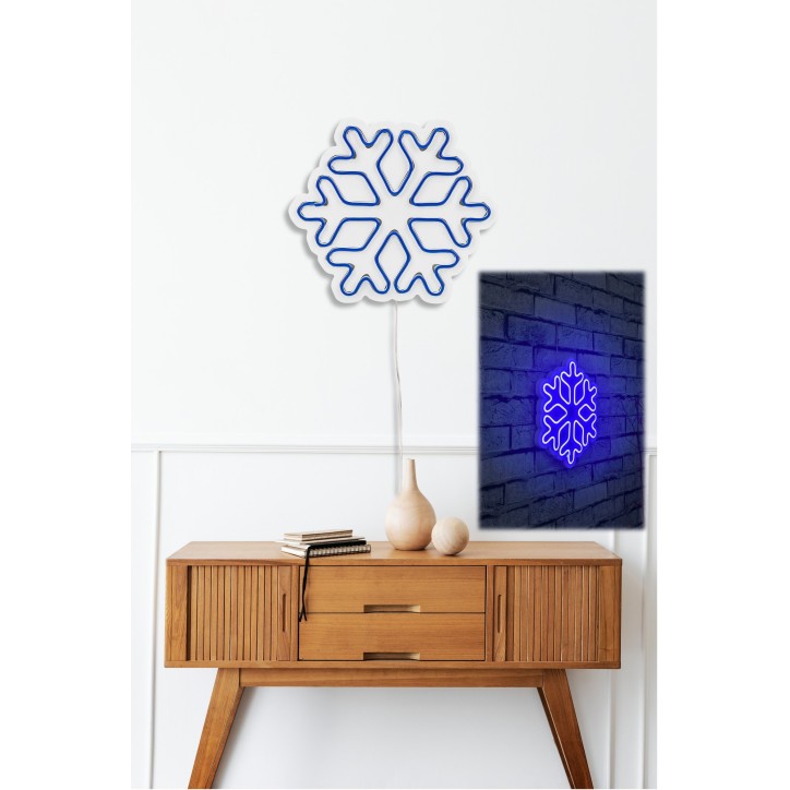 Iluminación LED decorativa de plástico Snowflake azul 30x26x2 cm