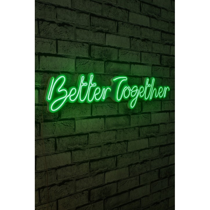 Iluminación LED decorativa de plástico Better Together verde 84x16x2 cm