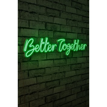 Iluminación LED decorativa de plástico Better Together verde 84x16x2 cm