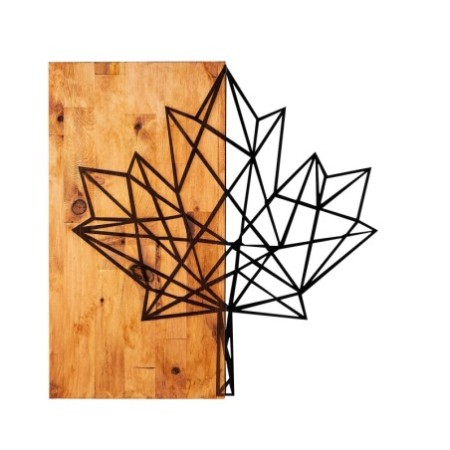 Decoración pared de madera Leaf nogal negro 56x58 cm