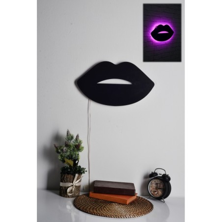 Iluminación LED decorativa Lips 2 rosa 40x23 cm