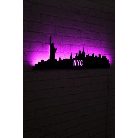 Iluminación LED decorativa NYC Skyline rosa 80x24 cm