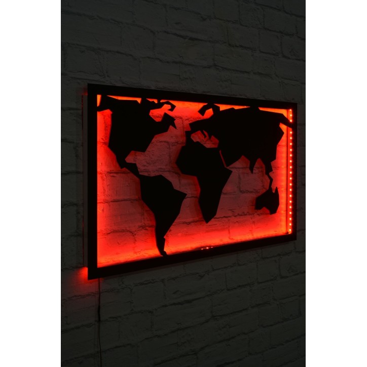 Iluminación LED decorativa World Map 2 rojo 71x40 cm