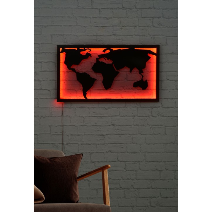 Iluminación LED decorativa World Map 2 rojo 71x40 cm