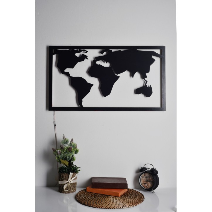 Iluminación LED decorativa World Map 2 rojo 71x40 cm