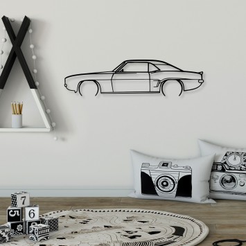 Decoración pared de metal Chevrolet Camaro V2 Silhouette negro 70x18 cm