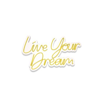 Iluminación LED decorativa de plástico Live Your Dream amarillo 30x53x2 cm