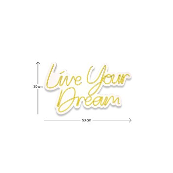 Iluminación LED decorativa de plástico Live Your Dream amarillo 30x53x2 cm