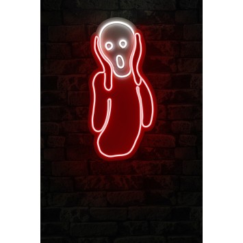 Iluminación LED decorativa de plástico Scream rojo blanco 28x55x3 cm