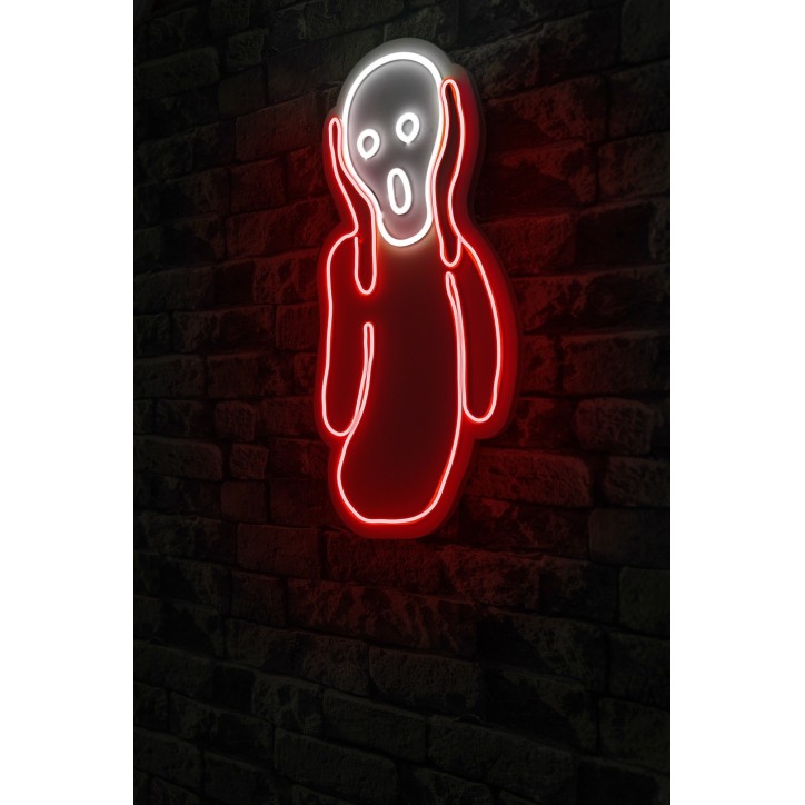 Iluminación LED decorativa de plástico Scream rojo blanco 28x55x3 cm