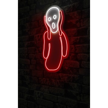 Iluminación LED decorativa de plástico Scream rojo blanco 28x55x3 cm