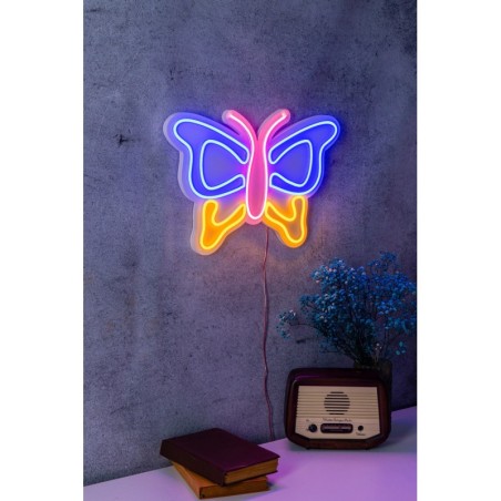 Iluminación LED decorativa de plástico Butterfly multicolor 44x30x2 cm