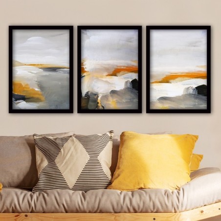 Cuadro decorativo enmarcado 3SC62 multicolor 35x45 cm (3 piezas)