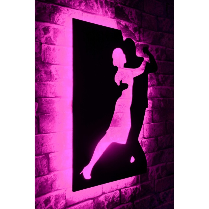 Iluminación LED decorativa Dancing Couple rosa 56x42 cm