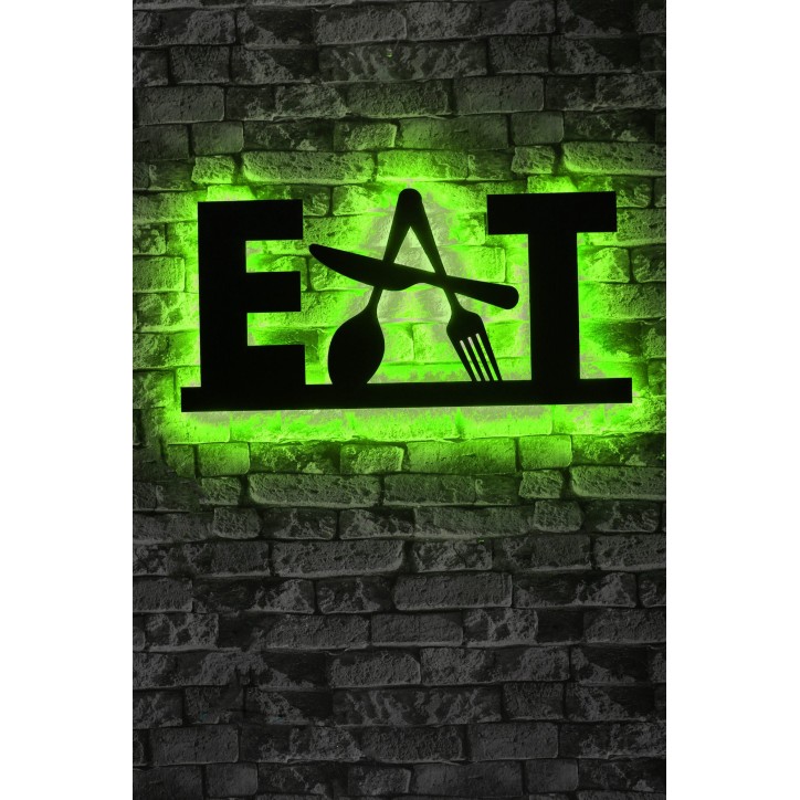 Iluminación LED decorativa Eat verde 34x72 cm