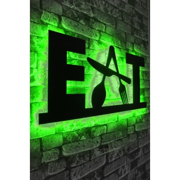 Iluminación LED decorativa Eat verde 34x72 cm