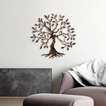 Decoración pared de metal Tree-3 multicolor 60x60 cm