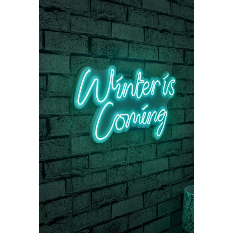 Iluminación LED decorativa de plástico Winter is Coming azul 52x28x2 cm