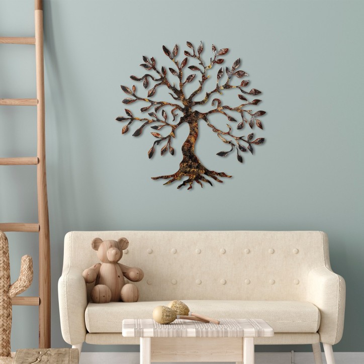 Decoración pared de metal Tree-3 multicolor 60x60 cm