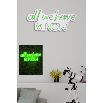 Iluminación LED decorativa de plástico All We Have is Now verde 26x57x2 cm