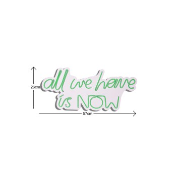 Iluminación LED decorativa de plástico All We Have is Now verde 26x57x2 cm