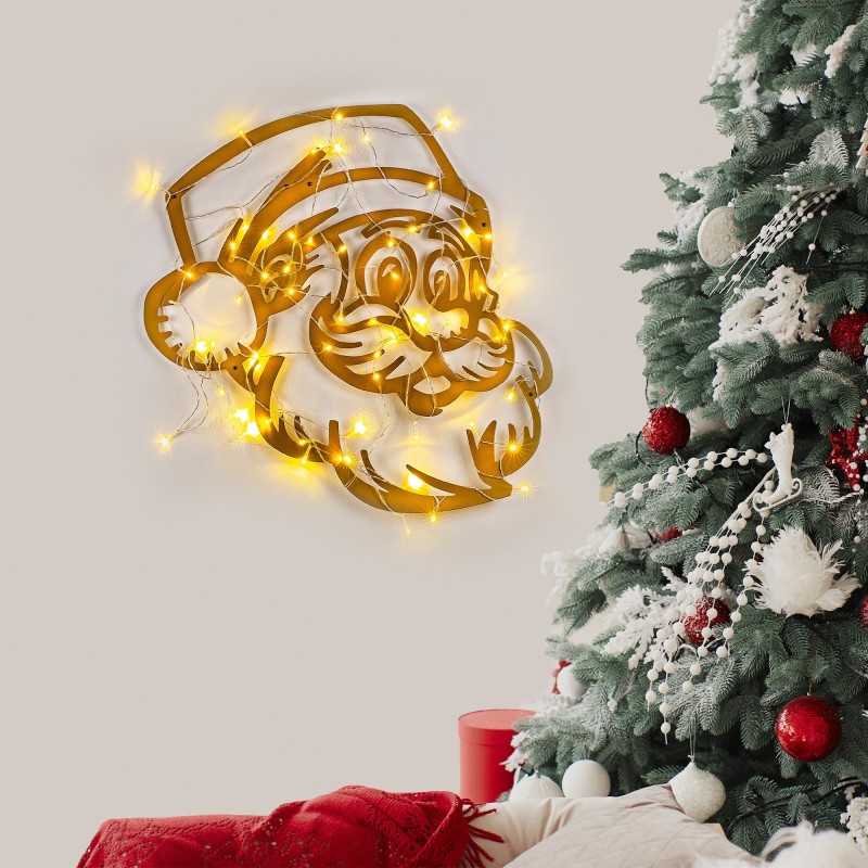 Decoración pared de metal XMASGOLD -14 oro 61x59 cm