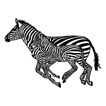 Decoración pared de metal Zebras negro 95x77 cm