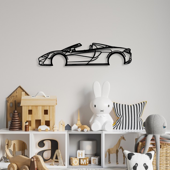 Decoración pared de metal McLaren 570S Silhouette negro 70x17 cm