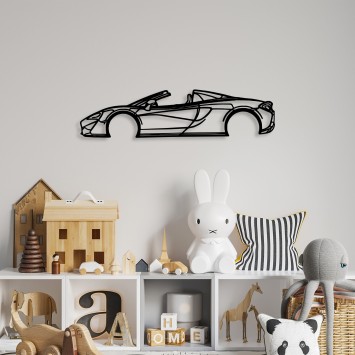 Decoración pared de metal McLaren 570S Silhouette negro 70x17 cm