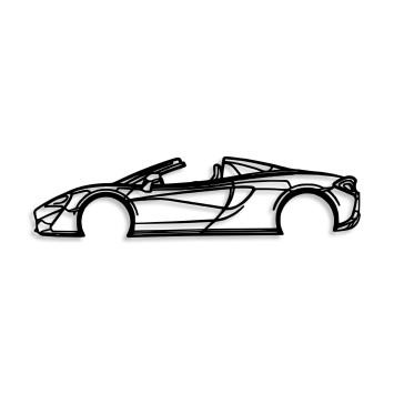 Decoración pared de metal McLaren 570S Silhouette negro 70x17 cm