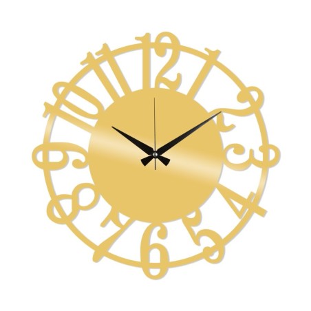 Reloj de pared metal Metal Wall Clock 15 oro 48x48 cm