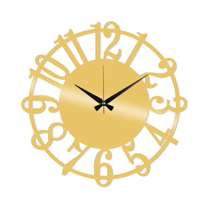 Reloj de pared metal Metal Wall Clock 15 oro 48x48 cm