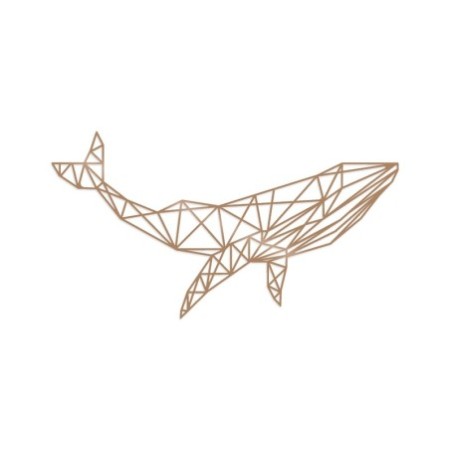 Decoración pared de metal Whale 1 cobre 56x31 cm