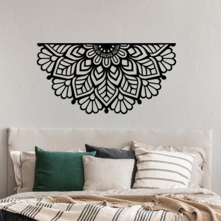 Decoración pared de metal Mandala-S-2 negro 117x1.5x59 cm